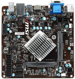 Встроенный в материнскую плату MSI J1900I процессор повернут на 45°