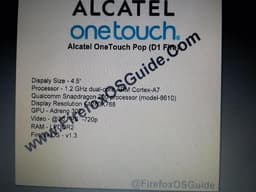 Alcatel готовит смартфон D1 Fire под управлением FireFox OS