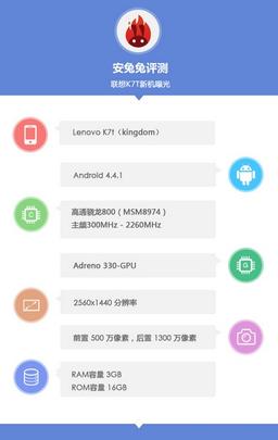 Lenovo готовит смартфон под кодовым названием K7T с дисплеем разрешением 2560 х 1440 точек