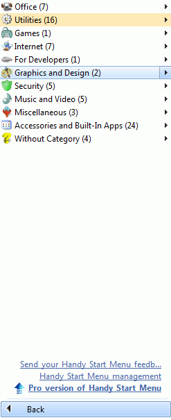 Handy Start Menu v.1.92 - улучшенное меню "Пуск" для Windows от XP до 8.1