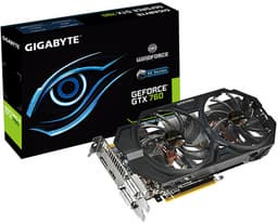 3D-карта Gigabyte GV-N760WF2OC-2GD оснащена охлаждающей системой WindForce 2X