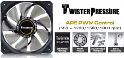 Вентиляторы Enermax TwisterPressure UCTP12P рассчитаны на постоянную работу при температуре до +85 °С