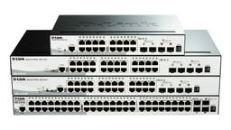 Коммутаторы серии D-Link SmartPro DGS-1510 имеют до 48 портов 10/100/1000 Мбит/с и по два порта Gigabit SFP и 10G SFP+
