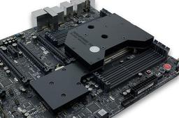 Водоблок EK-FB Asus R4BE Monoblock для плат Asus Rampage IV Black Edition покрывает CPU, чипсет и регуляторы напряжения
