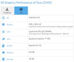 Sony готовит к выпуску смартфон D2403 на платформе Qualcomm Snapdragon 400