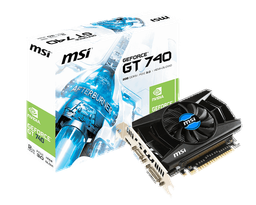 GPU адаптеров MSI GeForce GT 740 функционируют на частоте 1006 МГц