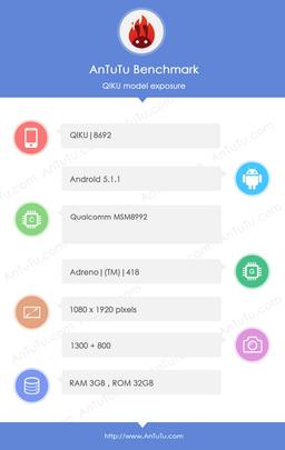 SoC Qualcomm Snapdargon 808 послужила основой первого смартфона, созданного совместным предприятием Coolpad и Qihoo 360