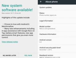 Смартфоны Motorola Moto G третьего поколения начали получать обновление Android 6.0, а в скором времени его получат и Moto X Play