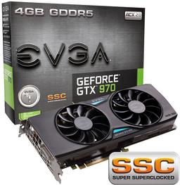 Графический процессор 3D-карты EVGA GeForce GTX 970 SSC ACX 2.0 разгоняется до 1342 МГц