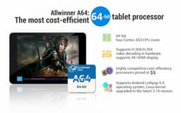 Allwinner представила 64-разрядную четырёхъядерную платформу A64 стоимостью $5