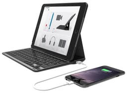 Чехол Kensington KeyFolio Thin X3 Plus для планшетов iPad Air 2 оснащен клавиатурой и аккумулятором емкостью 4500 мА∙ч