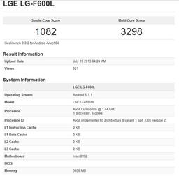 В результатах теста Geekbench замечен смартфон LG на SoC Snapdragon 808, оснащенный 4 ГБ оперативной памяти