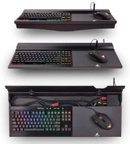 Конструкция Corsair Lapdog позволяет установить клавиатуру и коврик для мышки
