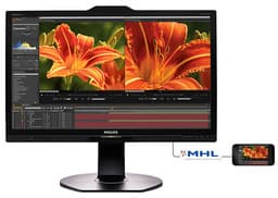 Монитор Philips 241P6VPJKEB оснащен ЖК-панелью AH-IPS разрешением 4K, web-камерой и портом HDMI 2.0
