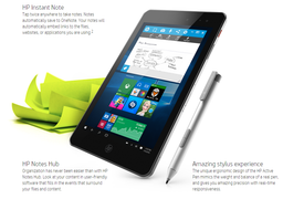 Планшет HP Envy 8 Note, работающий под управлением Windows 10, комплектуется стилусом