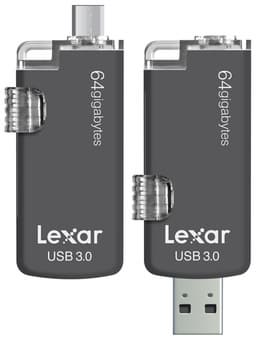 Накопители Lexar JumpDrive M20c и M20i оснащены разъемами USB Type-C и Lightning в дополнение к USB 3.0