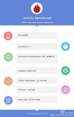 В основе смартфона Samsung Galaxy A9 будет лежать производительная платформа Snapdragon 620