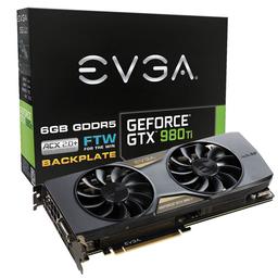 Графический процессор 3D-карты EVGA GeForce GTX 980 Ti FTW ACX 2.0+ автоматически разгоняется до 1291 МГц