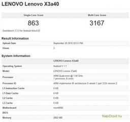 Появились результаты смартфона Lenovo Vibe X3 в тесте Geekbench