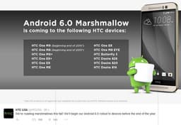 Стало известно, какие смартфоны HTC получат ОС Android 6.0 Marshmallow