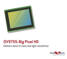 Датчик изображения OmniVision OV9755 с пикселями размером 3,75 мкм имеет высокую светочувствительность и низкое энергопотребление