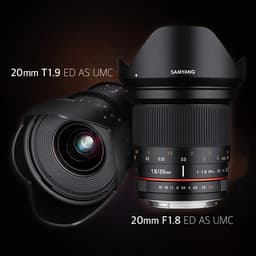Представлены полнокадровые объективы Samyang 20mm F1.8 ED AS UMC и 20mm T1.9 ED AS UMC