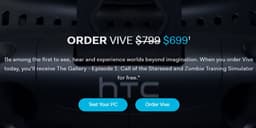 Гарнитура виртуальной реальности HTC Vive подешевела на $100