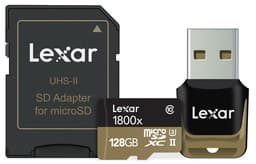 Серия Lexar Professional 1800x microSD UHS-II включает карты памяти объемом до 128 ГБ