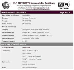 Смартфон Samsung Z2 прошел сертификацию в организации WiFi Alliance 