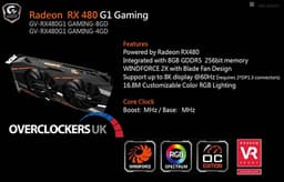 Gigabyte готовит к выпуску видеокарту Radeon RX 480 G1 Gaming