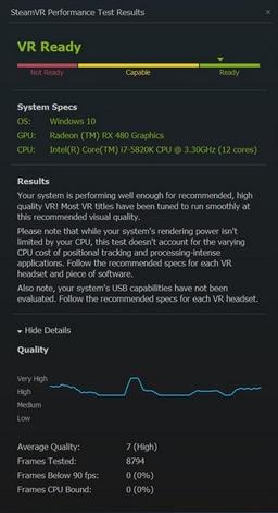 Видеокарта Radeon RX 480 готова для работы с гарнитурами VR по версии теста SteamVR