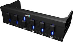 Пятиканальный ступенчатый контроллер вентиляторов Aerocool F5XT устанавливается в отсек типоразмера 5,25 дюйма