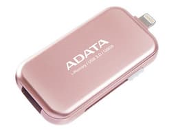 Флэш-накопитель Adata i-Memory UE710 с комбинированным разъемом USB 3.0 и Lightning окрашен в цвет розового золота