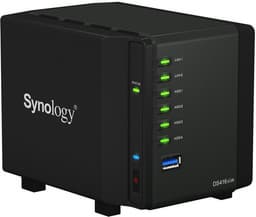 Хранилище с сетевым подключением Synology DiskStation DS416slim рассчитано на четыре накопителя типоразмера 2,5 дюйма
