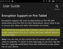 Amazon удалила функции шифрования данных в Fire OS 5, но позже пообещала их вернуть