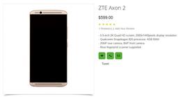 Стала известна стоимость смартфона ZTE Axon 2