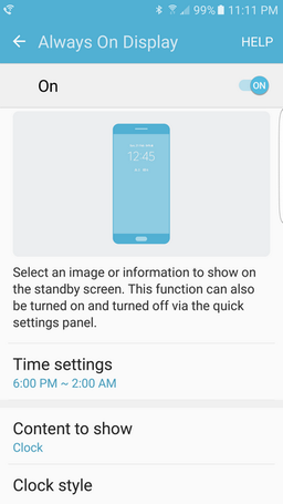Функциональность Always On Display смартфона Samsung Galaxy S7 получила полезное обновление