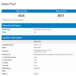 Смартфон Nokia Pixel получит двухъядерную SoC Snapdragon 200, но будет работать под управлением Android 7.0.1