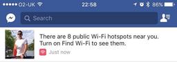 ПО Facebook* научится искать находящиеся рядом бесплатные точки доступа Wi-Fi
