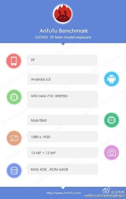 Смартфон Gionee S9 не будет сильно отличаться от предшественника