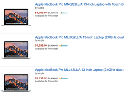 Amazon по ошибке снизила цены на новые MacBook Pro, предложив скидки до $359