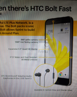Смартфон HTC Bolt будет выделяться защитой от воды и пыли