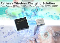 Комплект микросхем Renesas RAA457100 и RAA458100 предназначен для беспроводной зарядки небольших электронных устройств 
