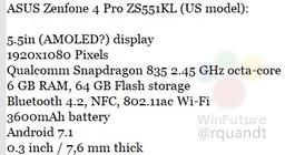   Смартфон Asus Zenfone 4 Pro получит аккумулятор емкостью 3600 мА•ч