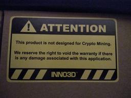Inno3D будет снимать с гарантии видеокарты, повреждённые в процессе майнинга