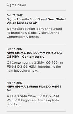 Sigma подтверждает намерение представить на выставке СP+ новые объективы