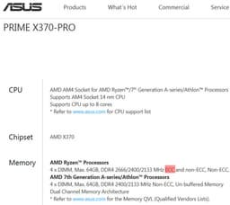 Утечка на сайте Asus подтверждает, что процессоры AMD Ryzen поддерживают память DDR4 ECC