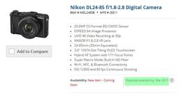 Названа новая дата начала продаж камер Nikon DL24-85, DL18-50 и DL24-500