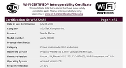 Смартфон Asus X00GD с аккумулятором емкостью 4850 мА∙ч прошел сертификацию в организации WiFi Alliance 