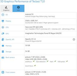 Обе камеры планшета Teclast T10 поддерживают запись видео 4K
